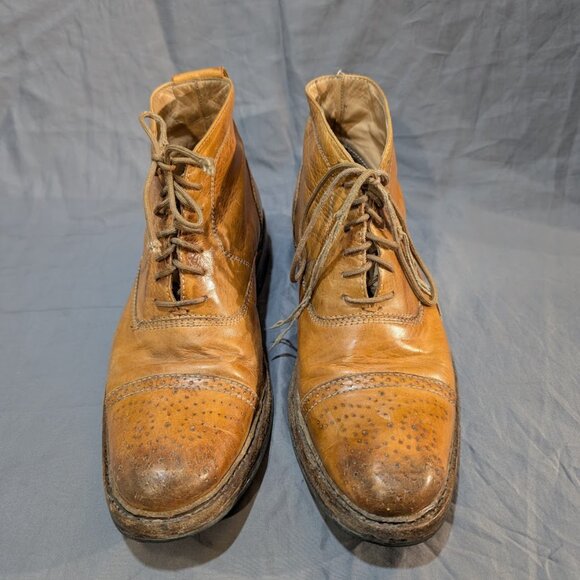Jose Markham Other - Jose Markham Brogue Tan Leather Cap Toe Ankle Boots Men Size 8
